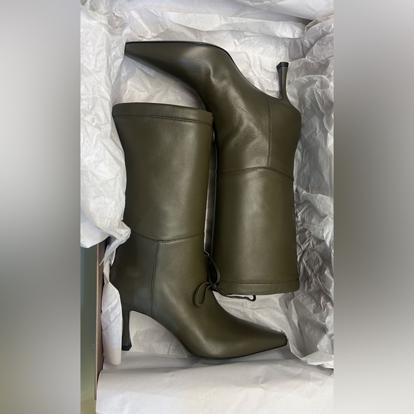 Made in Italy Vittorio Virgili Green Heeled Boots with Sleek Silhouette - Picture 1 of 9